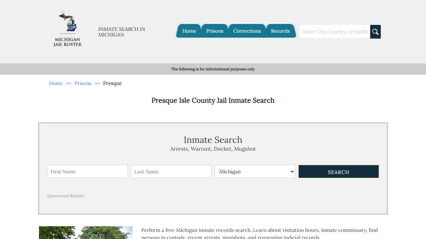 Presque Isle County Jail Inmate Search - Michigan Jail Roster