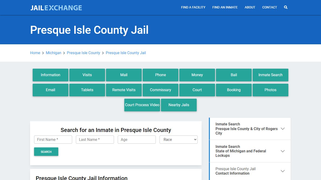 Presque Isle County Jail Roster Lookup, MI, Inmate Search